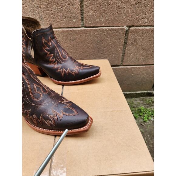 Ariat Dixon Brown Distressed Leather Ankle Cowboy Western Boots Womens Sz 7.5B - Picture 12 of 14